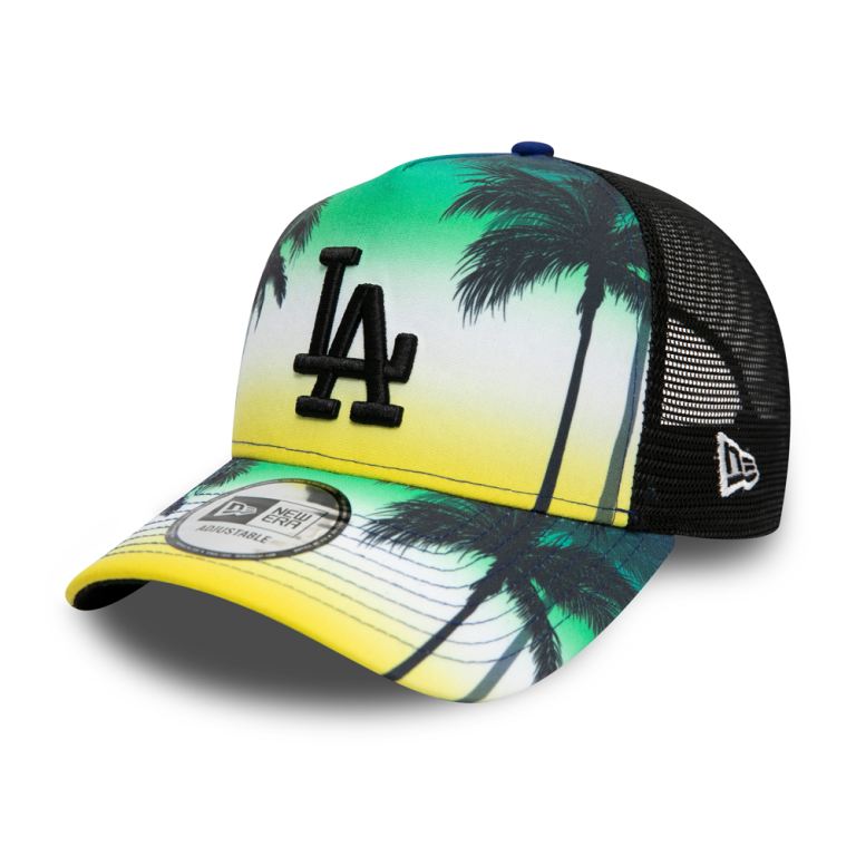 Gorras New Era Mlb Negros - LA Dodgers Summer City A-Frame Trucker 96205GXKQ